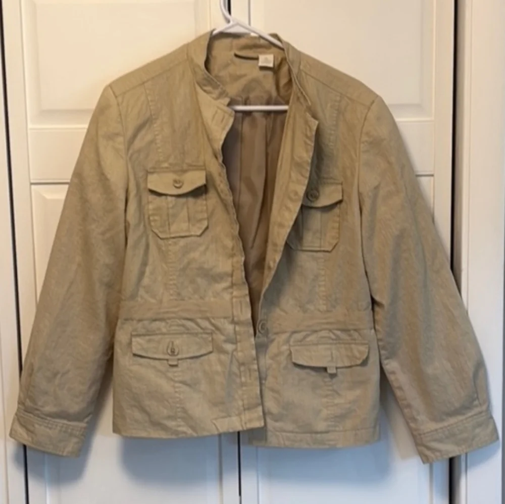 Light Khaki Utility Jacket - Picture 1 of 6